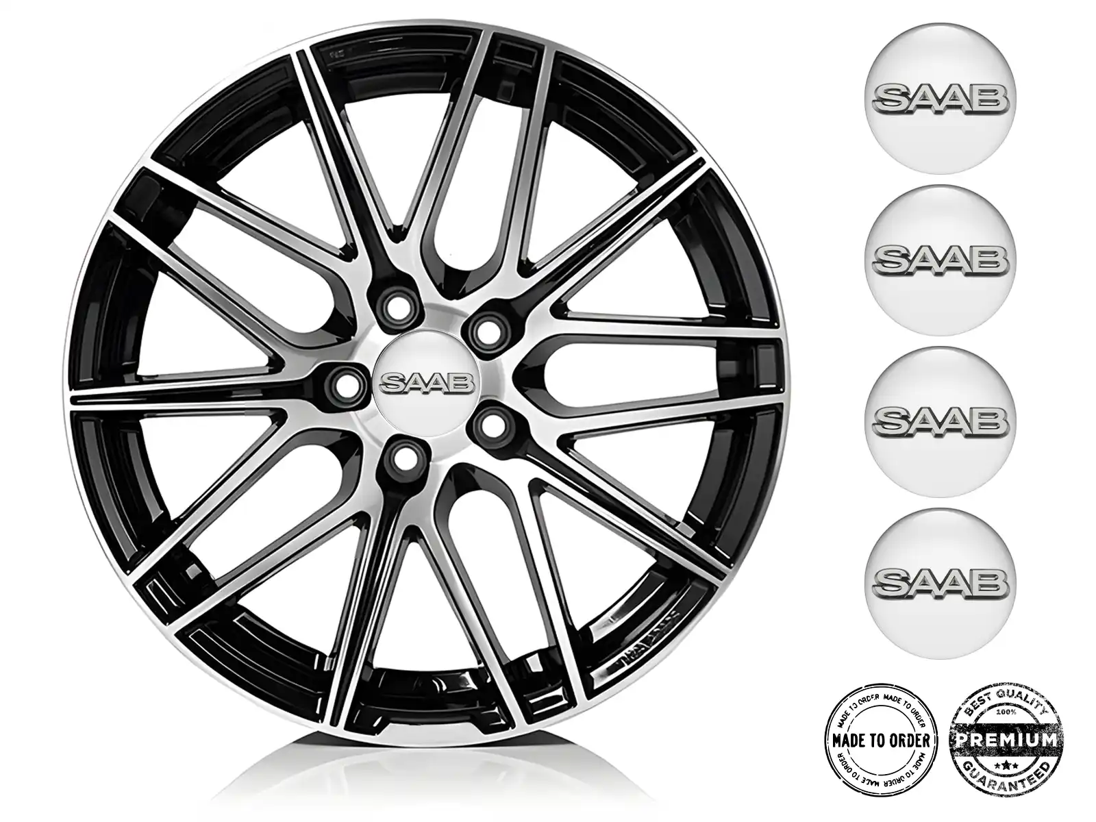 Saab Silikon-Sticker Stil Felgenplaketten für Autos